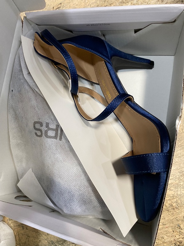 Photo 1 of Heels for Women Closed Toe Strappy Pointed High Heel Pumps Satin Pointy Wedding Evening Dress Shoes