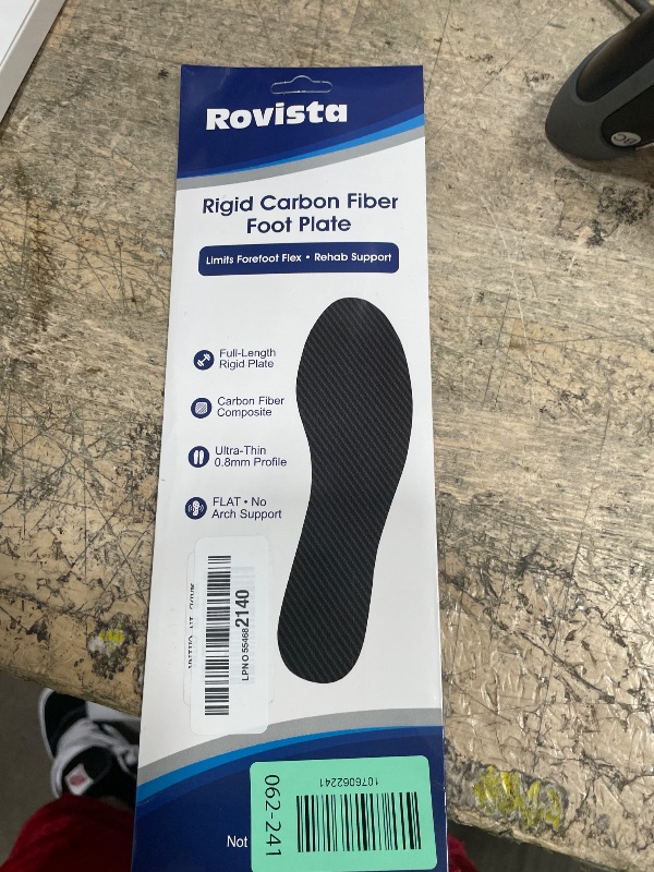 Photo 1 of 1 Pair Carbon Fiber Insole – 0.8mm Thin Carbon Fiber Insert for Turf Toe, Foot Fractures, Hallux Rigidus and Limitus – Rigid Foot Plate for Alternative to Post-Op Shoe(M 6-6.5 / W 7-7.5 - 235 mm)