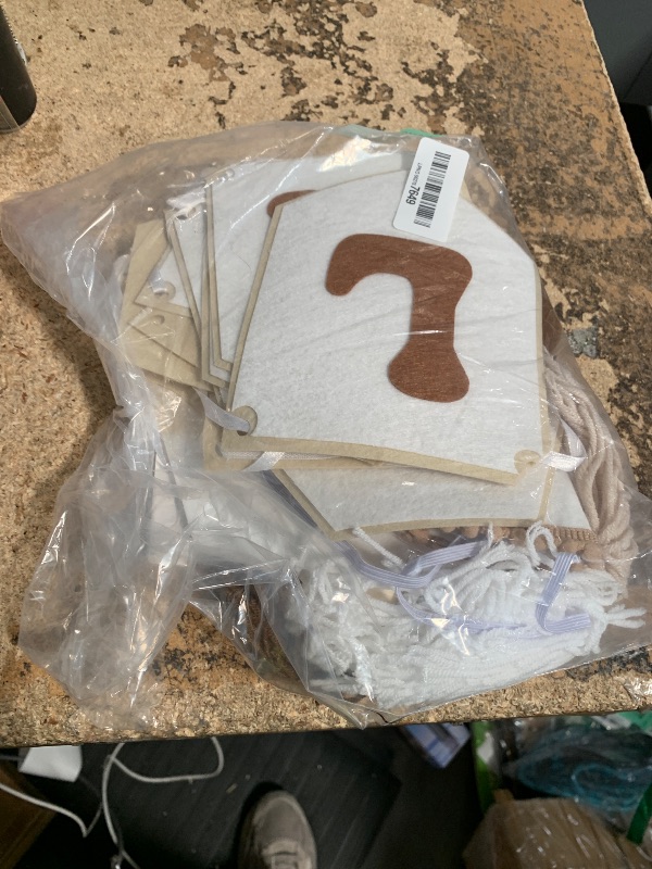 View 2 of 1/2 Birthday Brown Half Birthday Decorations - White Brown It's My 1/2 Birth Banner Glitter Cake Topper Tassel Wood Bead High Chair Banner & Cone, Hat Halfway to One Party Supplies