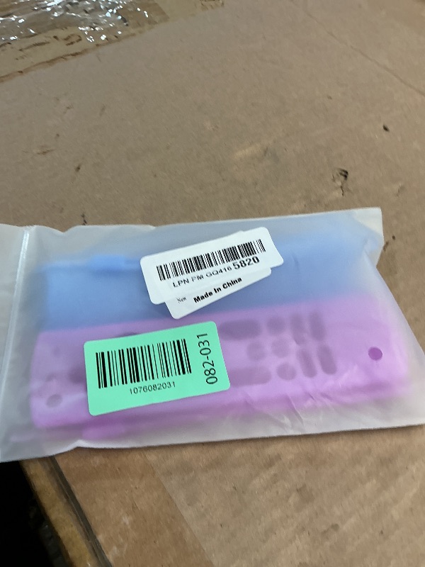 Photo 1 of (2 Pack) ONEBOM Silicone TV Remote Cover, (6.2 Inch*1.5 Inch) Anti Slip Silicone Protective Case with Same Color Lanyard(Glow Blue&Glow Purple)