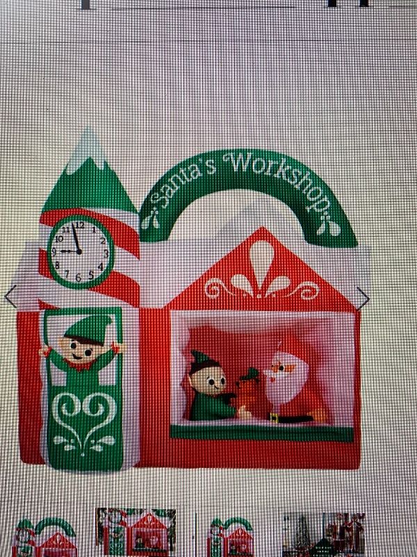 Photo 1 of ***FACTORY SEALED - OPENED FOR INPSECTION***Fraser Hill Farm 7-Ft. Pre-Lit Inflatable Santa's Workshop