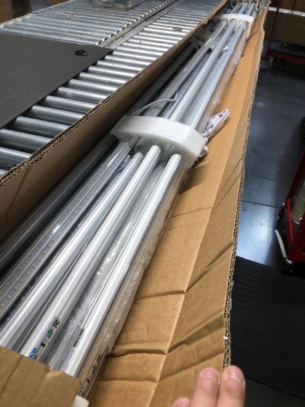 View 3 of ***MISSING PARTS***
SZSKYING 10 Pack 8FT LED Shop Light, 120W 12000LM 6500K Daylight White, T8 Integrated Tube V-Shape, 96‘ Four Rows High Output, Linkable 8 Foot LED Light Fixture, Garage Lighting Plug in Non-Dimmable
