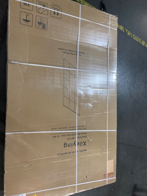 View 2 of ***FACTORY SEALED******TRUCK/TRAILER PICKUP ONLY***46" W x 78" H French Glass Shower Screen for Bathroom ,Fixed Full-Framed Walk in Shower Door in Matte Black Finish, Shower Glass Panel with 5/16" (8mm) Clear SGCC Tempered Glass, Easy Installation