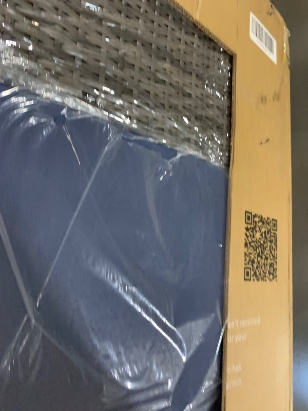 Photo 1 of ***PARTIAL SET BOX 1 OF 2***
Wisteria Lane Patio Furniture Set, Wicker Outside Outdoor Furniture for All Weather, Patio Sofa with High Backrest Support and Wide Armrest for Backyard, Balcony, Deck, Porch, Navy Blue