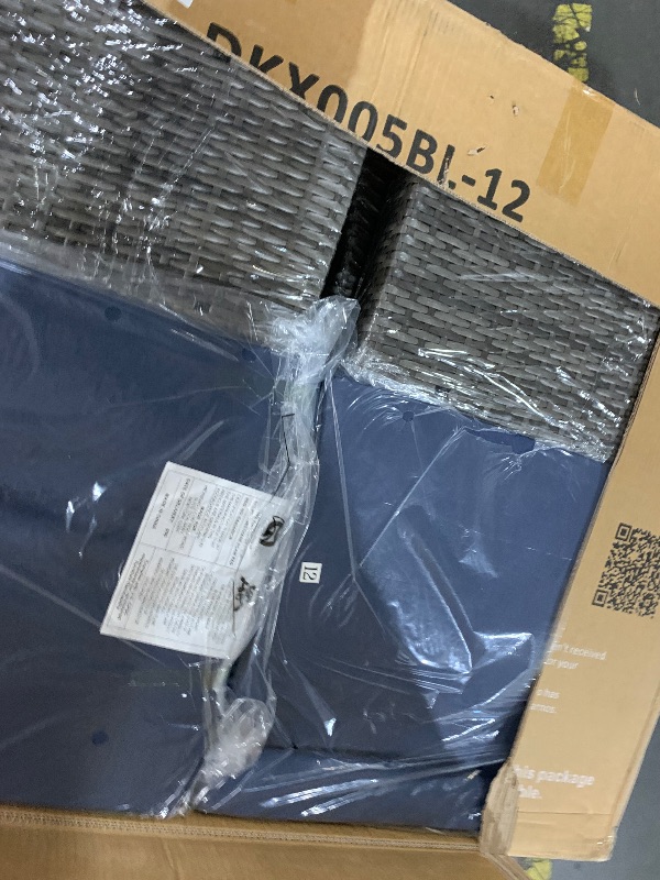 Photo 1 of ***PARTIAL SET BOX 1 OF 2***
Wisteria Lane Patio Furniture Set, Wicker Outside Outdoor Furniture for All Weather, Patio Sofa with High Backrest Support and Wide Armrest for Backyard, Balcony, Deck, Porch, Navy Blue