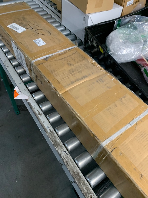 Photo 1 of ***FACTORY SEALED - OPENED FOR INPSECTION***
SmartStandard 24 x 84 inch White Sliding MDF Barn Door with 4FT Black Sliding Door Hardware Kit & Handle, Pre-Drilled Ready to Assemble, Waterproof PVC Coating, H-Frame