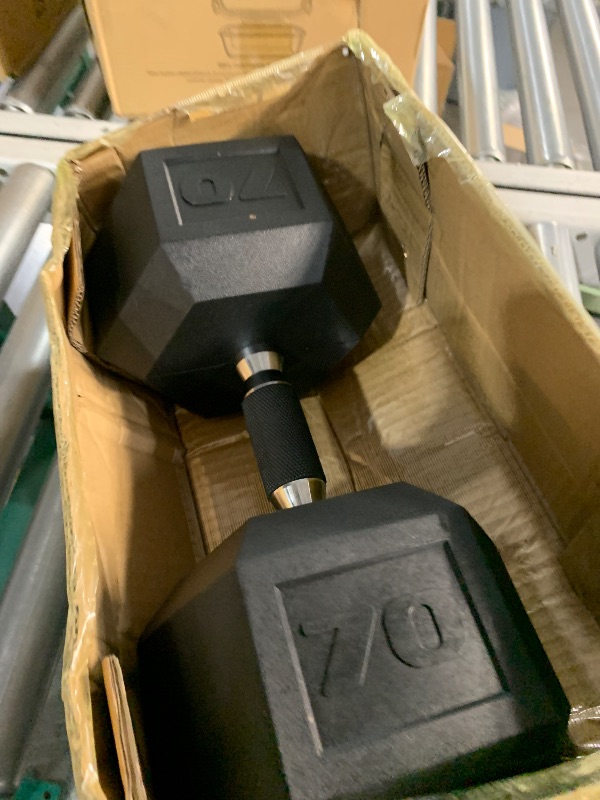 Photo 1 of ***ITEM IS 70  POUNDS***
CAP Barbell Coated Dumbbell Weights with Padded Grip, Single, 65 Pounds