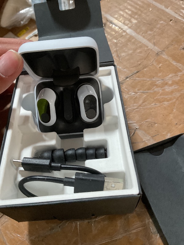 Photo 1 of **LEFT EARBUD HAS SOME DENTS** Sony Inzone s Wireless Gaming Earbuds, Perfect for PlayStation® 5, for PC/PS5/Switch/Mobile, 48Hr Battery with Case, Noise Canceling, 360 Spatial Sound, 2.4GHz USB-C Dongle, WF-G700N White