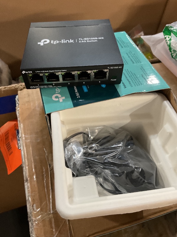 Photo 1 of **Parts Only** TP-Link TL-SG105S-M2 | 5-Port Multi-Gigabit 2.5G Ethernet Switch | Unmanaged Network Switch | Ethernet Splitter | Plug & Play | Desktop/Wall Mount | Silent Operation