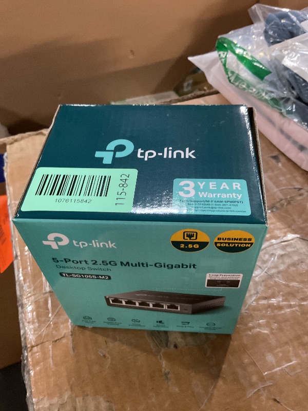 Photo 1 of **Parts Only** TP-Link TL-SG105S-M2 | 5-Port Multi-Gigabit 2.5G Ethernet Switch | Unmanaged Network Switch | Ethernet Splitter | Plug & Play | Desktop/Wall Mount | Silent Operation