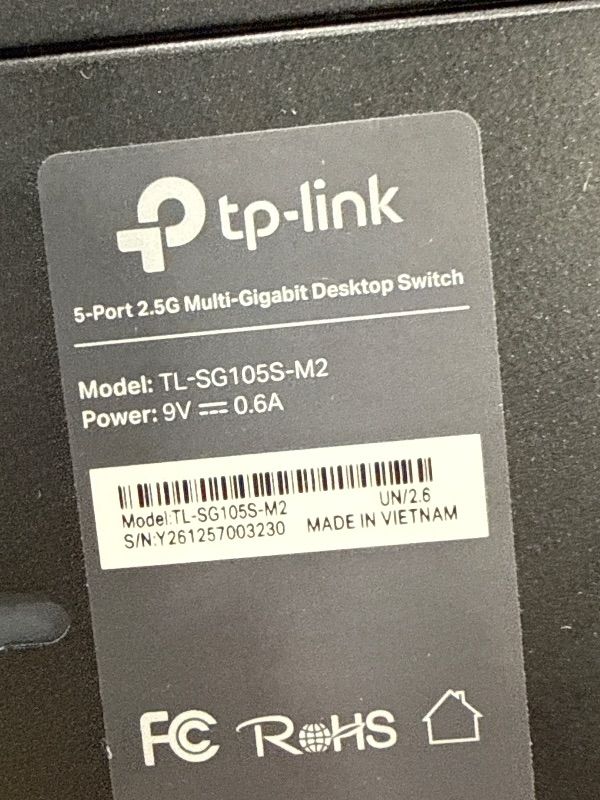 Photo 1 of **Parts Only** TP-Link TL-SG105S-M2 | 5-Port Multi-Gigabit 2.5G Ethernet Switch | Unmanaged Network Switch | Ethernet Splitter | Plug & Play | Desktop/Wall Mount | Silent Operation