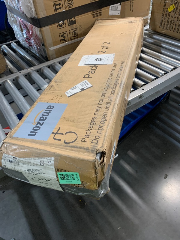 Photo 1 of ***BOX 2OF2 MISSING 1**Feonase Queen Bed Frame with Storage & Charging Station - Hydraulic Lift Up Platform Bed, Upholstered Button Tufted Headboard, Sturdy Wooden Slats, Noise-Free, No Box Spring Needed, Dark Gray