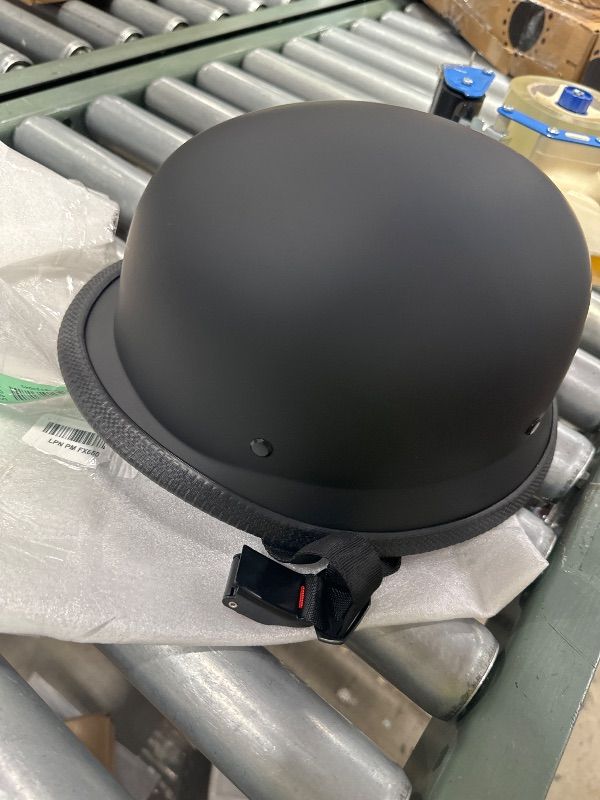 Photo 1 of *** HELMET ONLY *** Motorcycle Half Helmets with Face Shield, German Style Motorcycle Helmet for Adult Men Women, DOT Approved Retro Half Shell Helmet for Moped Cruiser Scooter (X-Large, 1Matt Black)