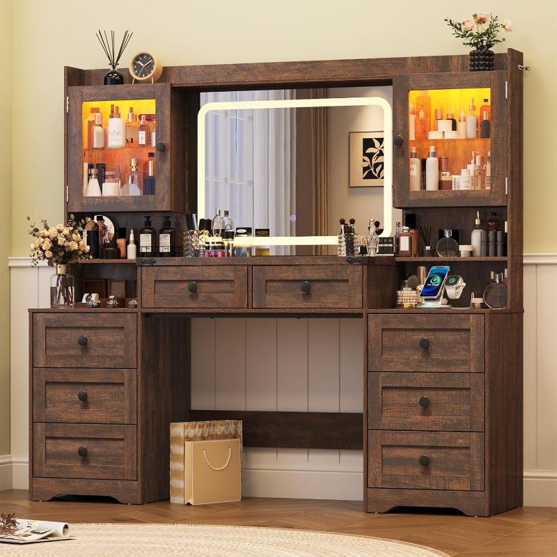 Photo 1 of ***STOCK PHOTO FOR REFERENCE ONLY*** Vanity Desk with LED Mirror