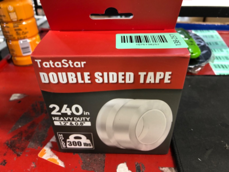 View 2 of ***MISSING PARTS***Tatastar Double Sided Tape Heavy Duty (2 Rolls, 20 Feet) - Removable Waterproof Nano Mounting Tape, 1.2" & 0.8" Width for Picture Hanging, Wall Decor, Posters, Carpets, Rugs - Indoor & Outdoor Use