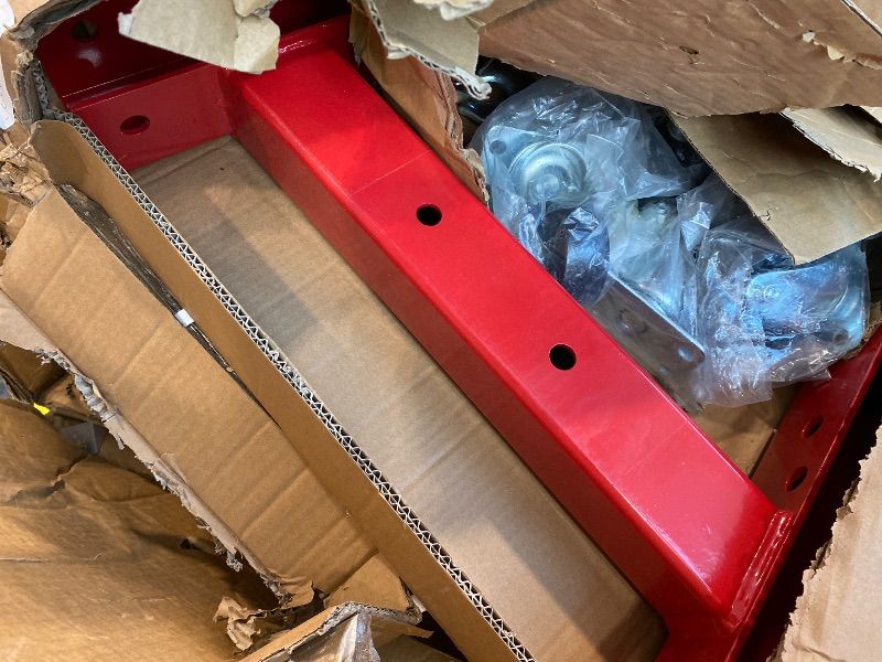 Photo 1 of [Only 1 box, partial set] 2-Ton Hydraulic Shop Crane Folding Engine Hoist with Lever, 4400Lbs Capacity w/6 Steel Casters - Heavy-Duty Portable Car Lift for Truck Engines, Boat Motors, Farm Equipment (Net Wt. 168 lbs)