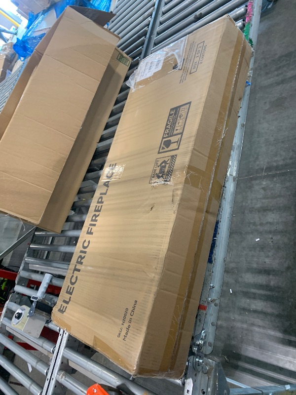 View 2 of *** PARTIAL SET ONLY BOX 2 OF 2 ***OneBlis 70" TV Stand for Living Room, Modern Entertainment Center & Media Console, Fits TVs up to 80", Storage Cabinet with Shelves, 36" Electric Fireplace with LED Flame (All Black)