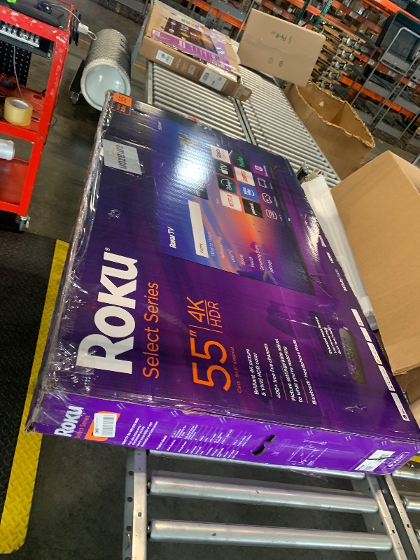 Photo 1 of *MAJOR DAMAGE*
Roku Smart TV – 55-Inch Select Series, 4K HDR TV – Roku TV with Enhanced Voice Remote – Flat Screen LED Television with Wi-Fi for Streaming Live Local News, Sports, Family Entertainment