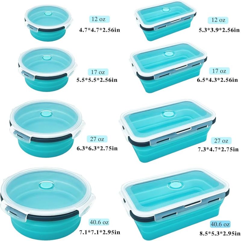 Photo 1 of *******SIMILAR************* Epinke 8 Collapsible Food Storage Containers With Lids, Rv Collapsible Bowls, Silicone Food Storage Containers, Camping Food Containers, Collapsible Containers for Food, Camping, Travel