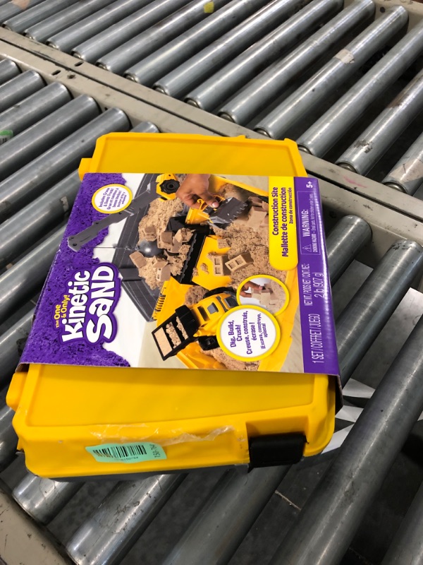 Photo 1 of **MISSING PARTS**Kinetic Sand, Construction Site Folding Sandbox with 2lbs Play Sand & Toy Truck, Sensory Toys for Kids Ages 3 and up