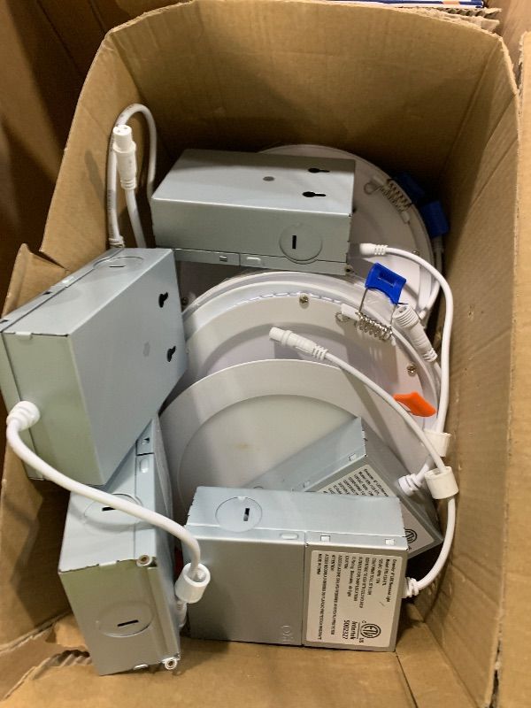 Photo 1 of ***MISSING PARTS*** Amico 12 Pack 6 Inch 5CCT LED Recessed Ceiling Light with Night Light, 2700K/3000K/3500K/4000K/5000K Selectable Ultra-Thin Lighting, 12W=110W, 1100LM, Dimmable Canless Wafer Downlight ETL&FCC