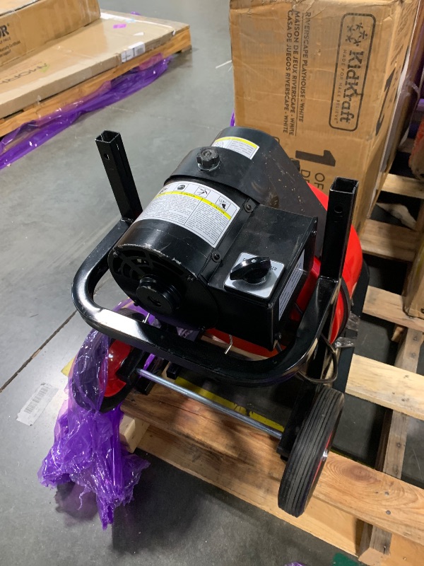 Photo 1 of ****CLEANING MACHINE ONLY**** 100 ft x 1/2 Inch Auto-Feed Drain Cleaner Machine, 370W Portable Sewer Snake Auger with 8 Interchangeable Cutters & Foot Pedal, Fits 1-4 Inch Pipes – Heavy Duty Electric Drain Cleaning Tool