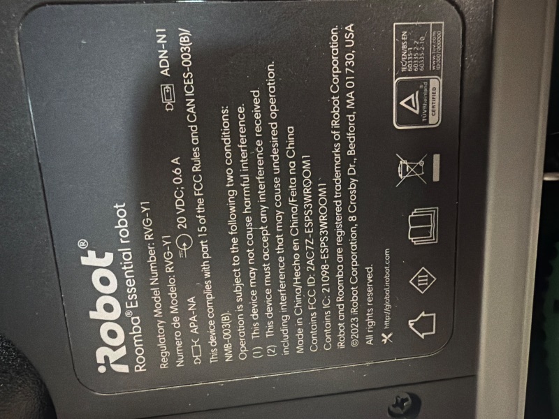 Photo 1 of **UNTESTED**
iRobot Roomba Robot Vacuum and Mop Combo (Y0140) - Vacuums & mops, Easy to use, Power-Lifting Suction, Multi-Surface Floors, Smart Navigation, Cleans in Neat Rows, Self-Charging, Bagless, Space-Saving