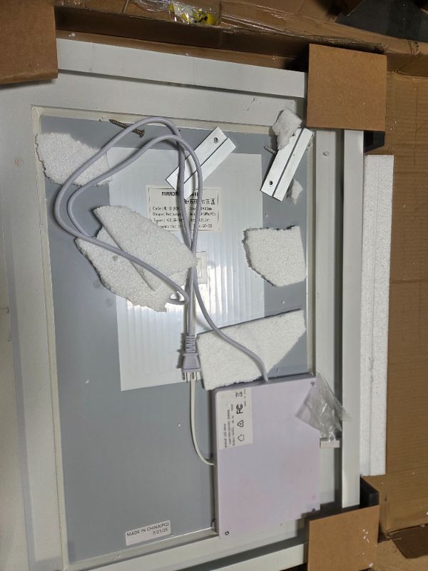 Photo 1 of ***MINOR DAMAGE*** Sweetcrispy 28"x 20" Rectangle LED Bathroom Mirror with Front Light and Backlit, Smart Memory Functionr - Enhanced Anti-Fog Feature, Pure White