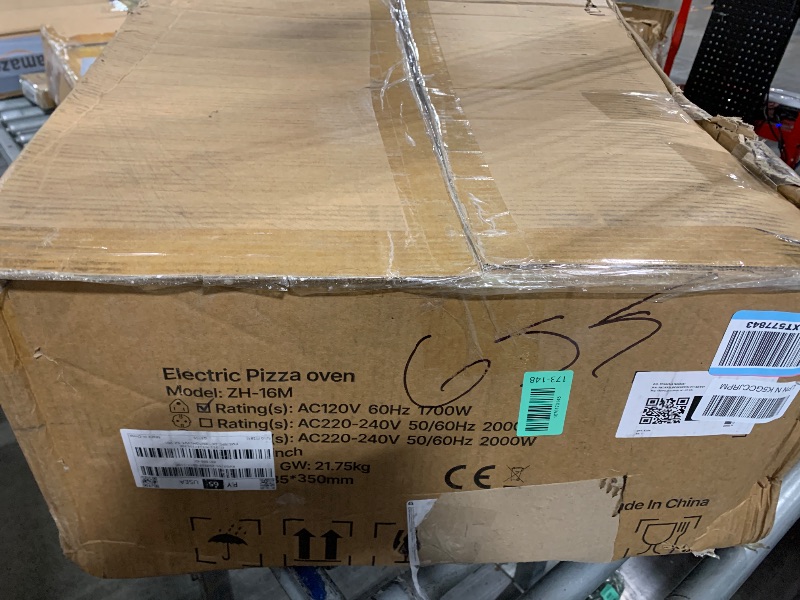Photo 1 of ** UNCLEAN***VEVOR Commercial Pizza Oven Countertop, 16" Single Deck Layer, Stainless Steel Electric Pizza Oven with Stone and Handle, Multipurpose Indoor Pizza Maker for Restaurant Home Pretzels Baked