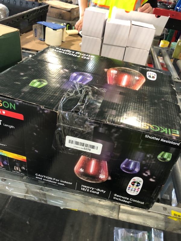 Photo 1 of ** MISSING REMOTE** EIKOSON 74FT Outdoor String Lights, Outdoor Lights for Patio,with 36+4 LED RGBW Color Change,3000K Bright White Waterproof Bulbs, Dimmer & Remote, Customized 12 Colors & 4 Modes, for Backyard Decor