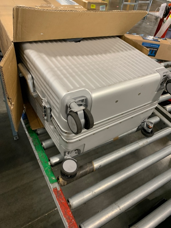 Photo 1 of **** AS IS ALL SALES FINAL NON RETURNS **** AIWEINY Carry on suitcase Zipperless Luggage,Polycarbonate Aluminum Hard Shell, Expandable Carry-On Suitcase with Spinner Wheels, 24 Inch Cabin