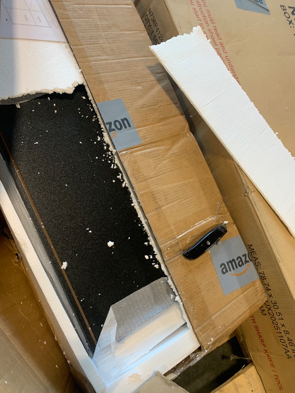 Photo 1 of *MISSING PARTS**
Tribesigns 63 Inch Executive Desk with File Cabinet, L Shaped Office Desk with Drawers and Storage Shelves, Business Furniture Set Workstation for Home Office, Gray and Black