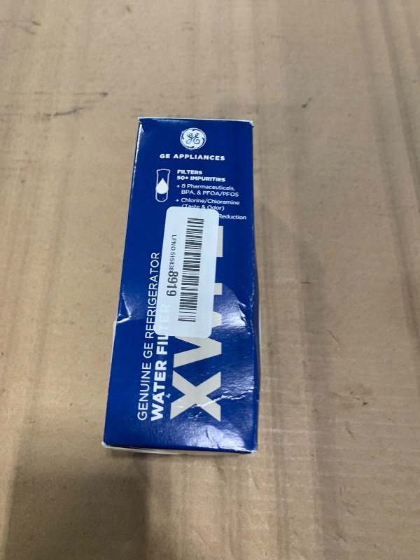 Photo 1 of **UNTESTED**
GE XWFE Refrigerator Water Filter, Genuine Replacement Filter, Certified to Reduce Lead, Sulfur, and 50+ Other Impurities, Replace Every 6 Months for Best Results, Pack of 1