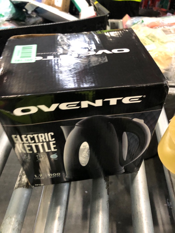Photo 1 of [MISSING BASE AND POWERCORD] OVENTE Electric Kettle, 1.7L Fast Boiling Water Heater for Coffee or Tea, BPA Free with Water Level Gauge, Auto Shut-Off, Boil-Dry Protection, Indicator Light and Removable Filter, Black KP72B