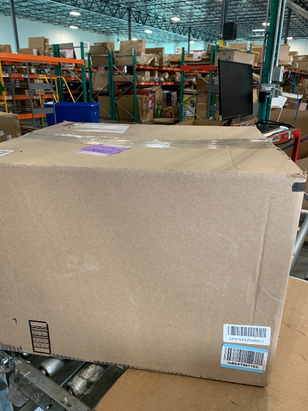 View 2 of ** sold as is no refund/return** IRIS USA Airtight Dog Food Storage Container, Up to 30 lbs, Attachable Wheels, for Dog Cat Bird and other Pet Food Storage Bin, Keep Fresh, Easy Mobility, BPA Free, Navy/Pearl