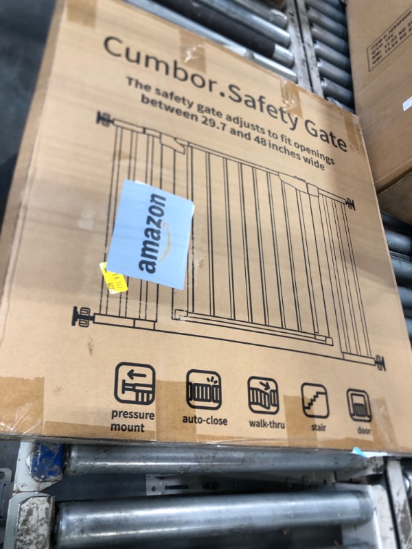 Photo 1 of ****SINGLE GATE***** Cumbor29.7-51.5" Extra Wide Baby Gate for Stairs, Mom's Choice Awards Winner-Dog Gates for Doorways, Pressure Mounted Walk Through Pet Gate Indoor, Safety Auto-Close Child Gate for Kid,Brown