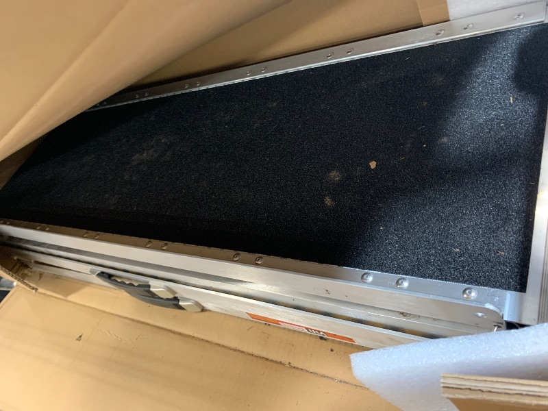 Photo 1 of ** UNCLEAN**VNN Portable Wheelchair Ramp 7FT, Seamless Non-Slip Aluminum Ramps for Wheelchairs for Home, Handicap Wheelchair Ramps for Home Steps, Aluminum Loading Dock Plates, Doorways, Black