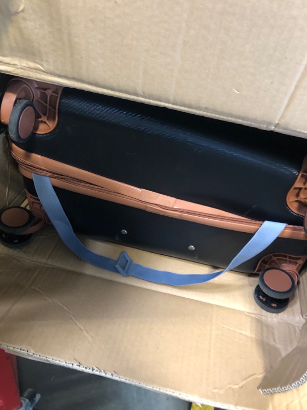 Photo 1 of ***MAJOR DAMAGE/PARTIAL SET*** CONCEPTEN Expandable Luggage Sets 5 Piece, Hard Case Suitcase Set with Spinner Wheels,22x14x9 Airline Approved Carry on,Lightweight Durable Suitcase with TSA Lock (Black)