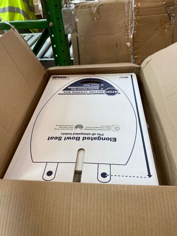 Photo 1 of [MISSING PARTS] KOHLER 4636-RL-0 Cachet ReadyLatch Elongated Toilet Seat Slow Close, Soft Close Toilet Seat Quiet Lid, Contoured Grip-Tight Bumpers Installation Hardware, Apartment Essentials, White