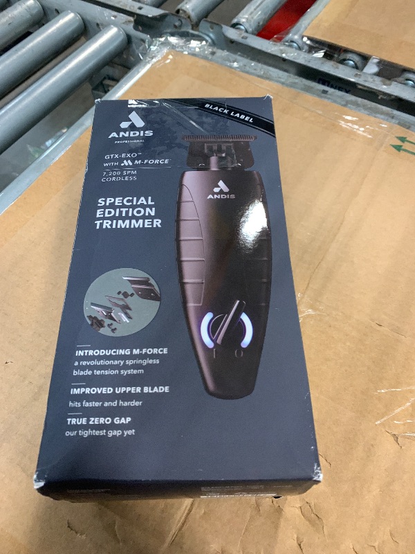 Photo 1 of ** UNCLEAN **Andis GTX-EXO Black Label Special Edition, Professional Lithium-ion Electric Beard & Hair Trimmer, M-Force Technology, Cordless, Included Charging Stand, Black