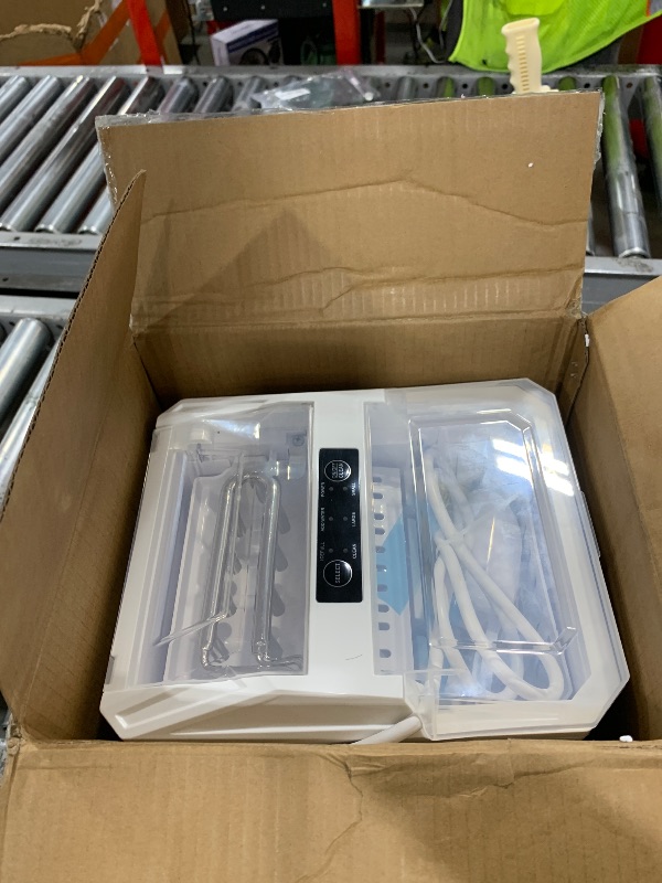 Photo 1 of Countertop Ice Maker with Handle,Portable Ice Machine with Basket and Scoop, 9 Bullet Ice In 6 Mins, 26Lbs/24H, Self-Cleaning
