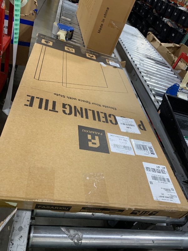 Photo 1 of Fasarxiu 24"x48" Smooth Drop Ceiling Tiles Waterproof High-Grade PVC Ceiling Tiles 2x4 Fire-Rated - Easy Drop-in Installation - Case of 10 (80 sq. ft.)