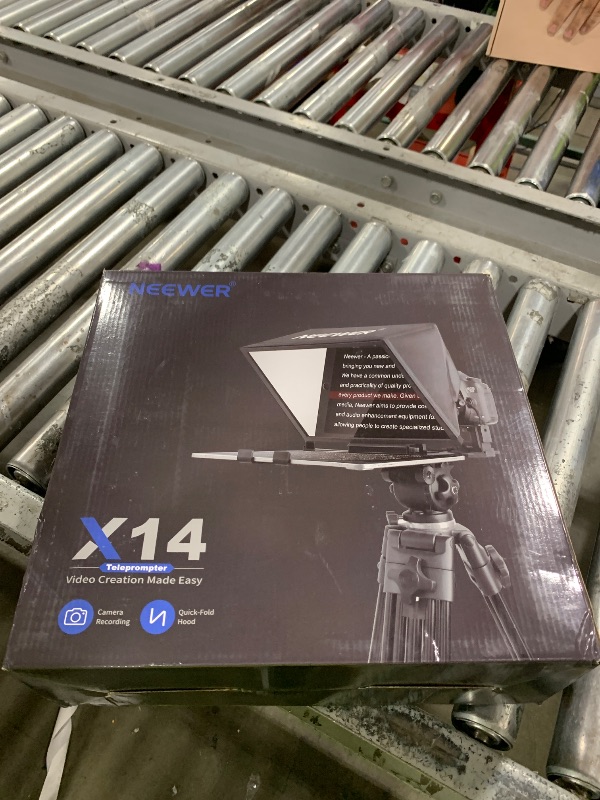 Photo 1 of NEEWER Teleprompter X14 with RT-110 Remote & APP Control (Bluetooth Connection via NEEWER Teleprompter App), Portable No Assembly Compatible with iPad Android Tablet, Smartphone, DSLR Camera