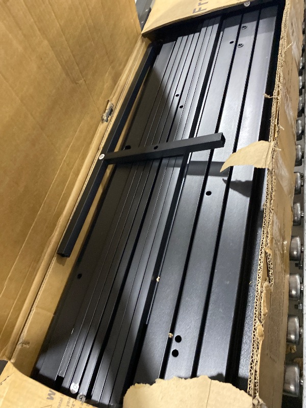 Photo 1 of Full Size Metal Loft Bed with Wardrobe and L-shaped Desk,Storage CubesandShelves