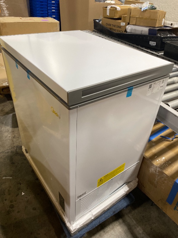 Photo 1 of Midea MERC07C4BAWW Chest Freezer, 7.0 Cubic Feet Freezer With Removable Basket, Interior LED Light, Adjustable Temperature, For Kitchen Apartment Office, White