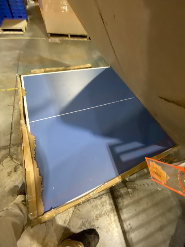 Photo 1 of JOOLA Inside Professional MDF Indoor Ping Pong Table with Quick Clamp Table Tennis Net and Post Set - 10 Minute Easy Assembly - Tournament Quality - Foldable with Single Player Playback Mode, Blue