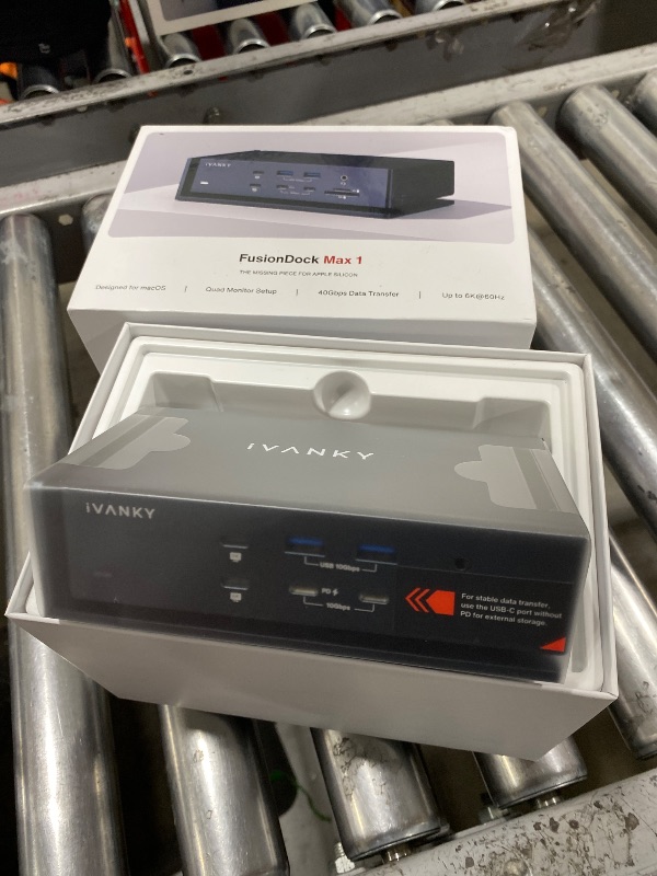 Photo 1 of iVANKY FusionDock Max 1, 20-in-2 Thunderbolt 4 Docking Station Only for M1-M5 Pro/Max MacBook, Quad 6K or Dual 8K Display, 40Gbps Dock with 4 Downstream Thunderbolt 4 Ports, 100W, 2.5G LAN, SD 4.0