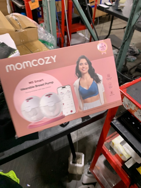 Photo 1 of Momcozy M5 Smart APP Controlled Wearable Breast Pump, Hands-Free Wireless Electric Pump, 3 Modes 9 Suction Levels, BPA-Free, Portable Lightweight, 24mm Flange, 2-Pack Quill Gray