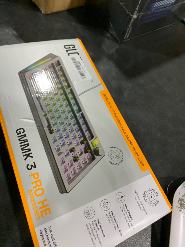 Photo 1 of Glorious Gaming GMMK 3 PRO HE Barebones Keyboard: 75% TKL Hall Effect, 8K Polling, Aluminum Body, Gasket System, Supports MX & Magnetic Switches, ANSI Layout (Silver)