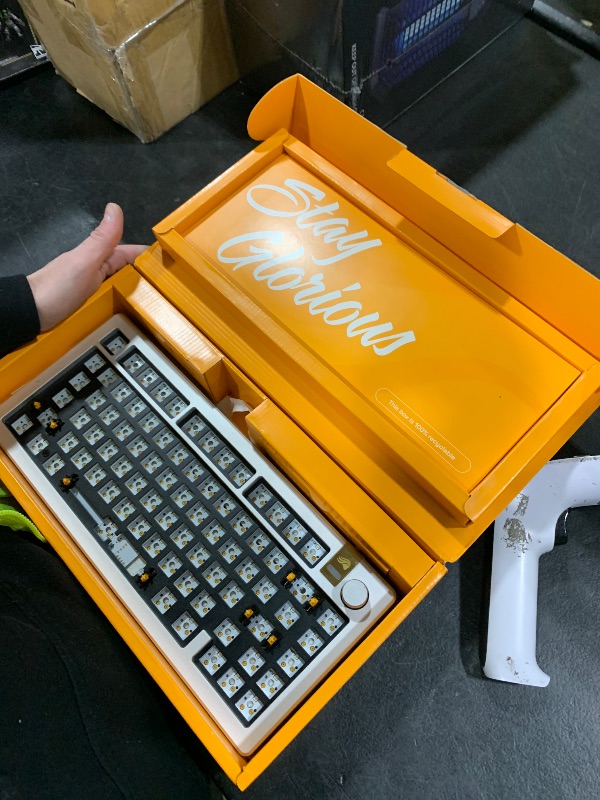 Photo 1 of Glorious Gaming GMMK 3 PRO HE Barebones Keyboard: 75% TKL Hall Effect, 8K Polling, Aluminum Body, Gasket System, Supports MX & Magnetic Switches, ANSI Layout (Silver)